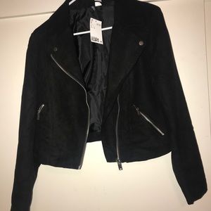 Suede biker jacket